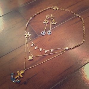 Betsey Johnson Nautical Necklace & Earring Set